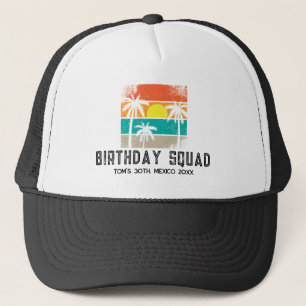 Retro Sunset Family Reunion Vacation Birthday Crew Keps