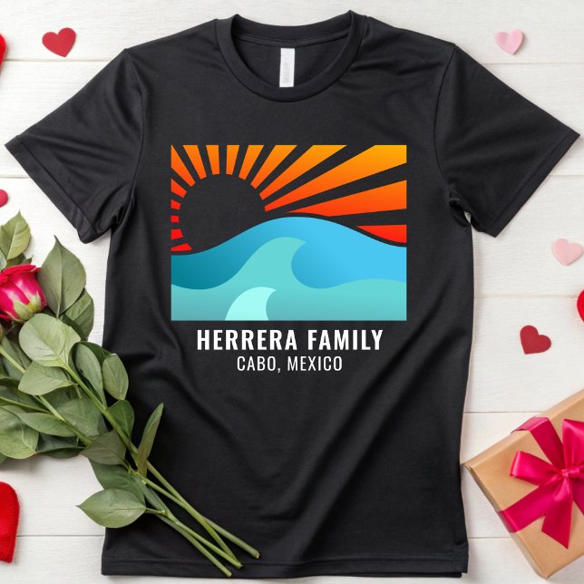 Retro Sunset Family Vacation Reunion Beach Sommar T Shirt (Skapare uppladdad)