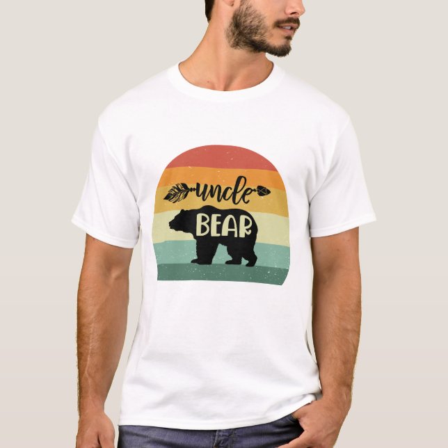 Retro Sunset farbror Bear T Shirt (Framsida)