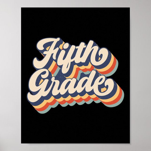 Retro Sunset Femte Klass Läraren och Student CK ti Poster (Framsidan)