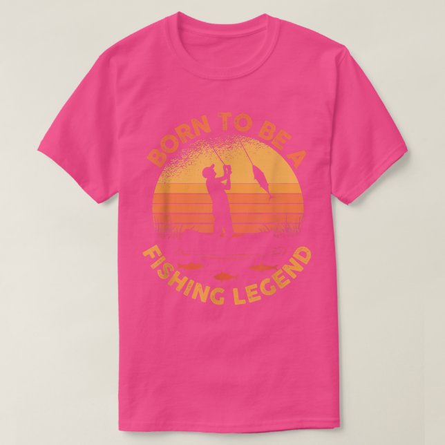 Retro Sunset Fisherman Silhouette  T Shirt (Design framsida)