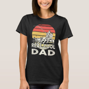 Retro Sunset Fishing Real Coola Pappa T Shirt