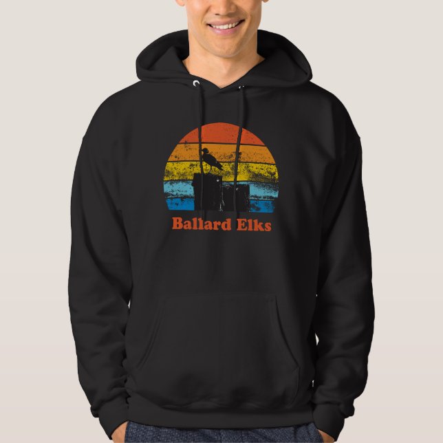 Retro Sunset & Fiskmås Hoodie (Framsida)