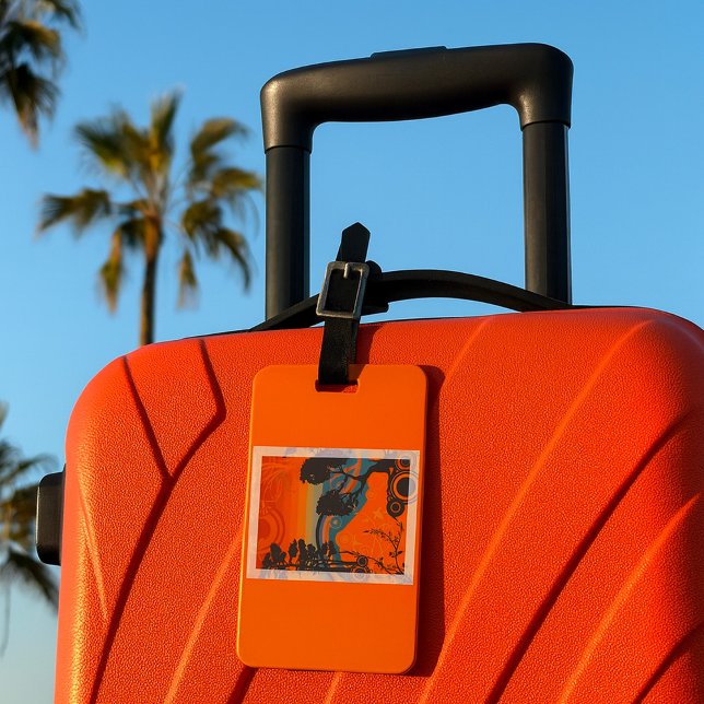 Retro Sunset Forest Ligcape Abstrakt Bagagebricka (Skapare uppladdad)