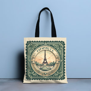 Retro Sunset Fransk Eiffel Torn Paris Frankrike Tygkasse