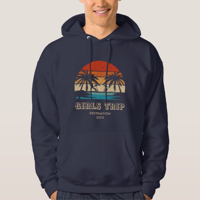 Retro sunset Girls resa bachelorette Matching Hoodie (Framsida)