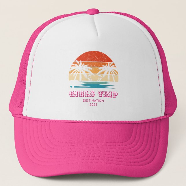 Retro sunset Girls resa bachelorette Matching Keps (Framsida)