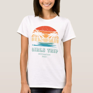 Retro sunset Girls resa bachelorette Matching T Shirt