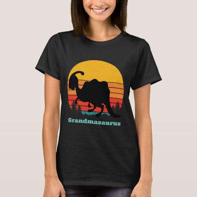 Retro Sunset Grandmasaurus T Shirt (Framsida)