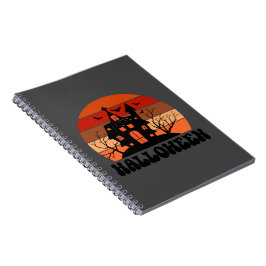 Retro Sunset Halloween Anteckningsbok