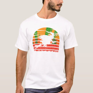 Retro Sunset Halloween Witch T Shirt