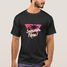 Retro Sunset Handflatan "Summer Time"-design T Shirt