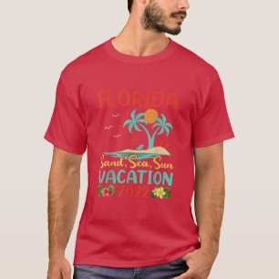Retro Sunset Handflatan Träd Beach Vacation 2022 F T Shirt
