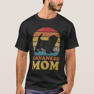 Retro Sunset Havanese Hund Mamma T-Shirt