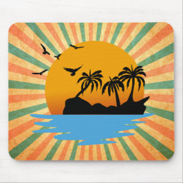 Retro sunset Himmel vid brand Musmatta