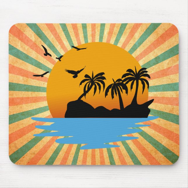 Retro sunset Himmel vid brand Musmatta (Framsidan)