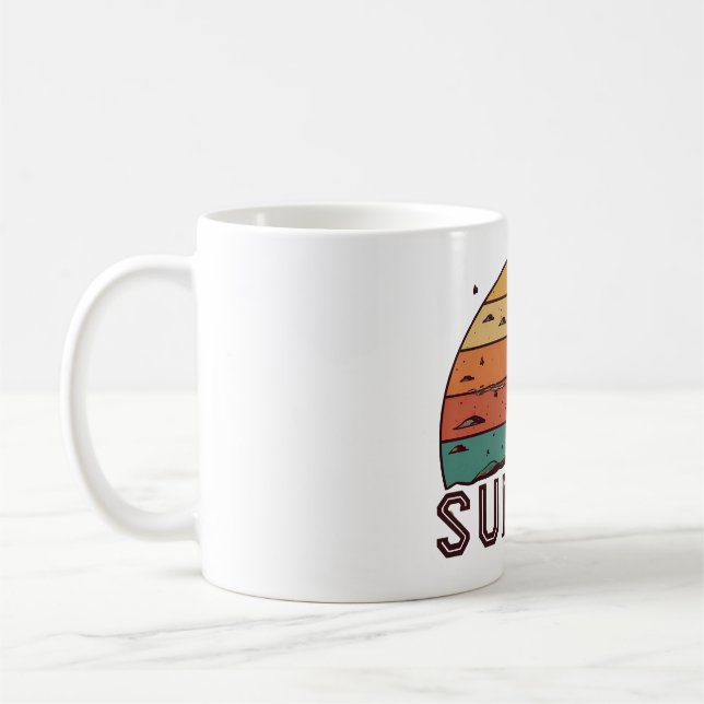 Retro Sunset Horizon Grafisk Mugg (Vänster)
