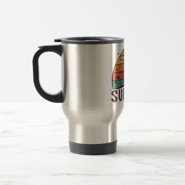 Retro Sunset Horizon Grafisk Mugg (Vänster)