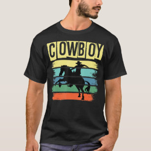 Retro Sunset Horse Rider Equestrian Horseman T Shirt