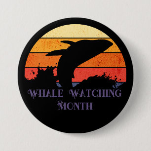 Retro Sunset Humpback Whale Breaching Knapp