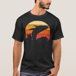 Retro Sunset Humpback Whale Breaching T Shirt