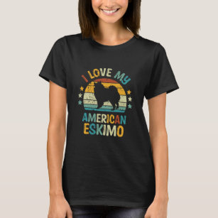 Retro Sunset I Kärlek My American Eskimo T Shirt