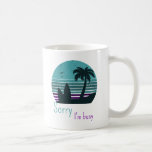 Retro Sunset - jag är upptagen Kaffemugg<br><div class="desc">Ikonreflexen sjönk i turkos och lila. En silhuett av handflatan träd och surfbrädor. Det är allt som krävs för att få mig lycklig. Det är allt jag vill ha. Nej,  förlåt,  jag är upptagen med att leva mitt liv.</div>