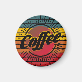 Retro sunset-kaffe magnet