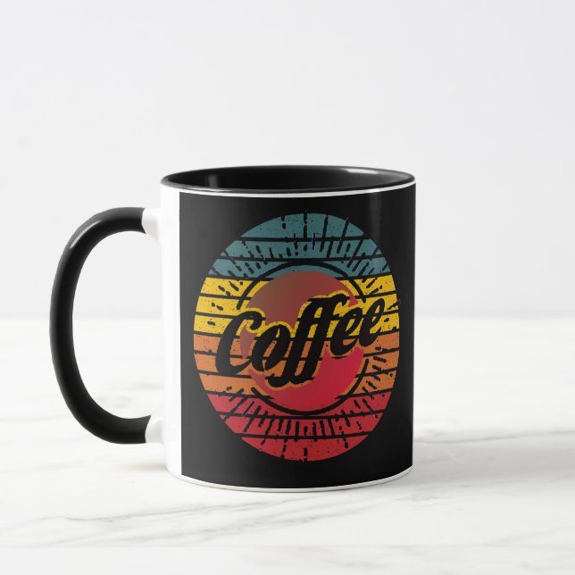 Retro sunset-kaffe mugg (Vänster)