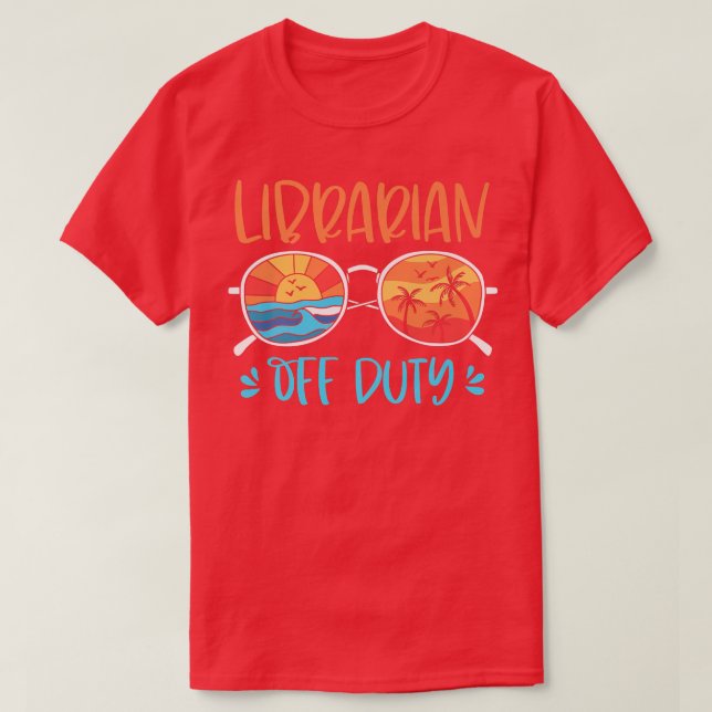 Retro Sunset Librarian of Duty Librarian, förra da T Shirt (Design framsida)