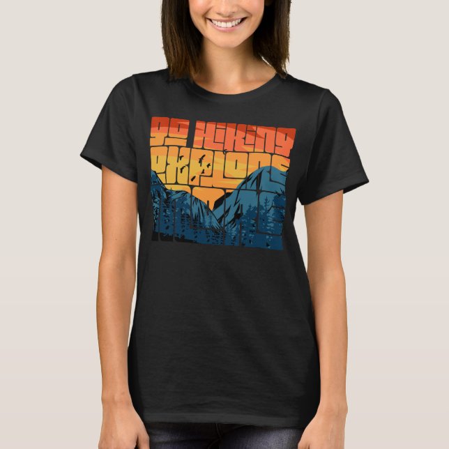 Retro Sunset Ligcape Hiking Äventyr Explorer T Shirt (Framsida)