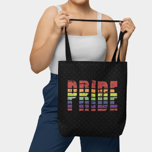 Retro Sunset Linjer Gay pride Rainbow Flagga Grung Tygkasse