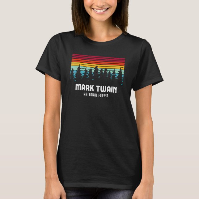 Retro Sunset Mark Twain National Forest Rolla Utah T Shirt (Framsida)