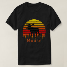 Retro Sunset Moose T Shirt