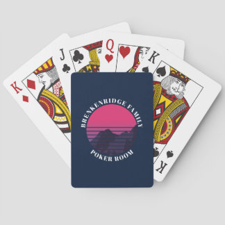 Retro Sunset Mountains Poker Room Anpassningsbar Casinokort