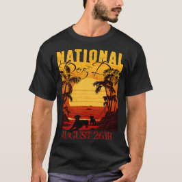 Retro Sunset National Hund Day T Shirt