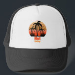 Retro Sunset - Not today Keps<br><div class="desc">The iconic retro sunset in red and orange. A silhouette of palm trees and probably the beach. That's all I need to be happy. That's all I want. And no,  please stop asking. Not today.</div>