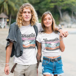 Retro Sunset och Handflatan Träd T Shirt<br><div class="desc">Retro Sunset och Handflatan Träd T-Shirt</div>