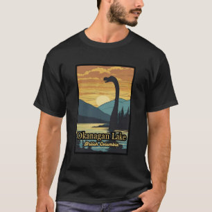Retro sunset Ogopogo, Okanagan Sjö Monster 70-tale T Shirt