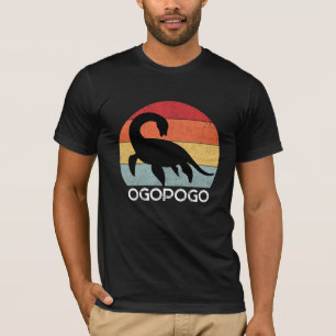 Retro sunset Ogopogo, Okanagan Sjö Monster 70-tale T Shirt