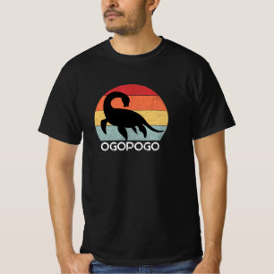 Retro sunset Ogopogo, Okanagan Sjö Monster 70-tale T Shirt