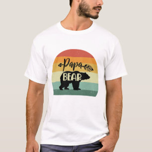 Retro Sunset Pappa Bear T Shirt