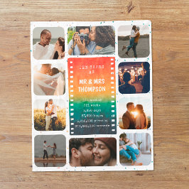 Retro Sunset Photo Mr and Mrs 10th Anniversary Fleecefilt