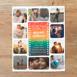 Retro Sunset Photo Mr and Mrs 30th Anniversary Fleecefilt