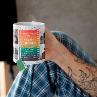 Retro Sunset Photo Mr and Mrs 50th Anniversary Kaffemugg