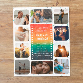 Retro Sunset Photo Mr and Mrs 65th Anniversary Fleecefilt