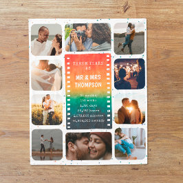 Retro Sunset Photo Mr. och Mrs. 3rd-årsdagen Fleecefilt