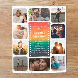 Retro Sunset Photo Mr. och Mrs. 40-årsdagen Fleecefilt