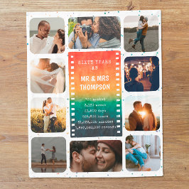 Retro Sunset Photo Mr. och Mrs. 60-årsdagen Fleecefilt