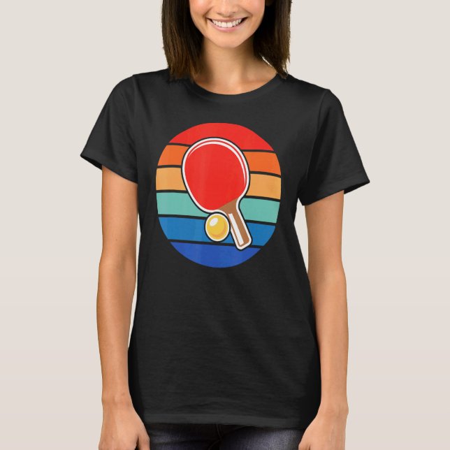 Retro Sunset Ping Design Ping Ping Pong Ping Pong T Shirt (Framsida)
